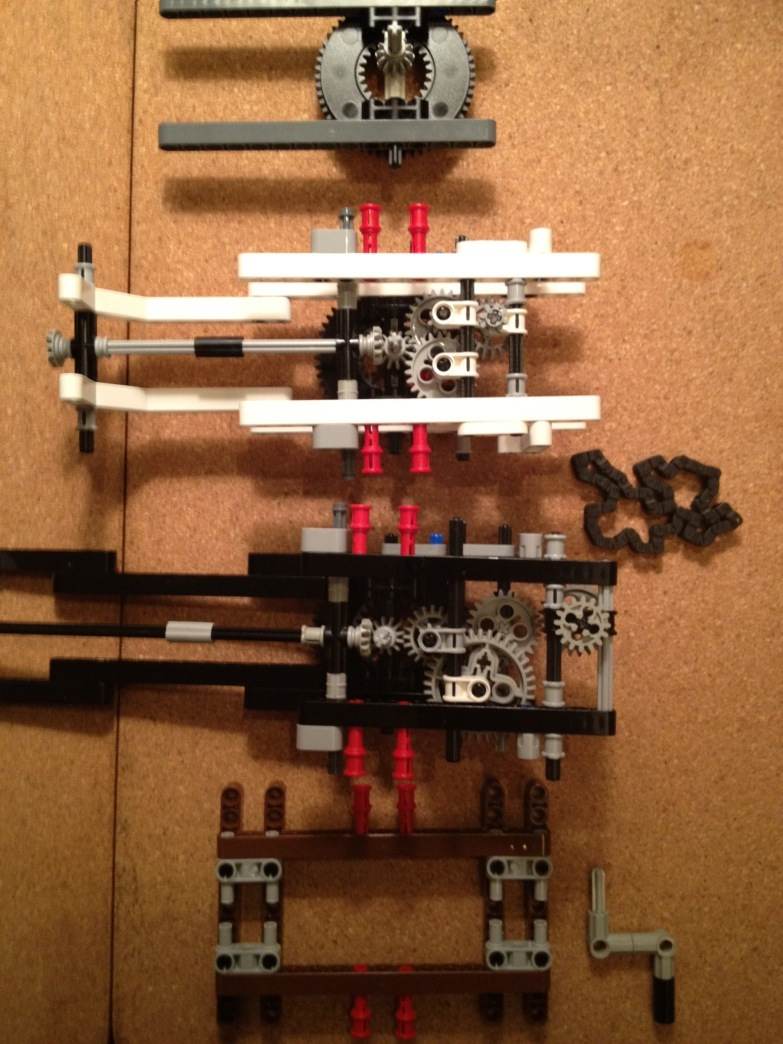 parts of the two-module stacked turntable prototype